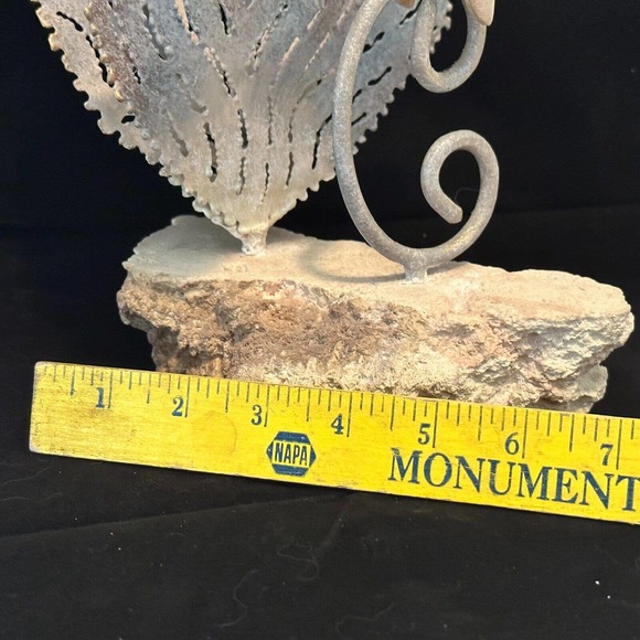 Coastal Decor "Wooden Manatee w/Metal accents on Stone base" Mixed Media - Picture 9 of 12